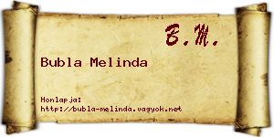 Bubla Melinda névjegykártya