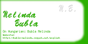 melinda bubla business card